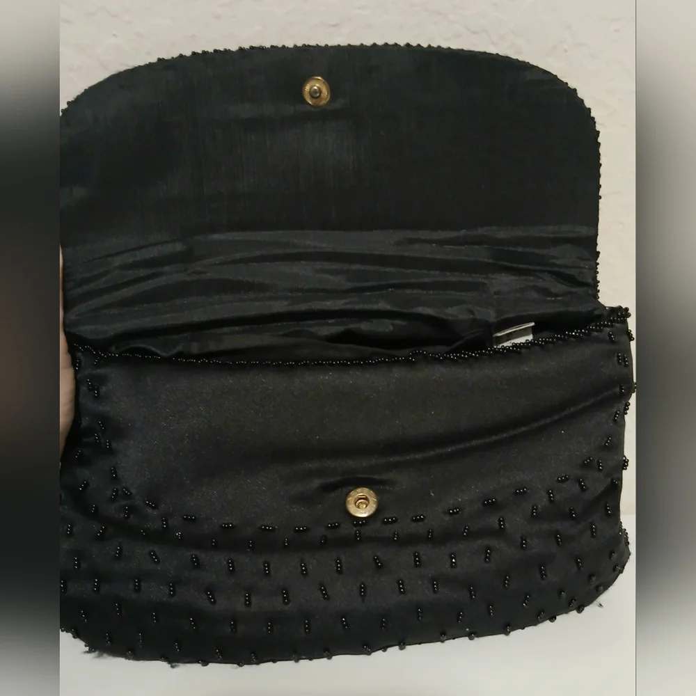 La Regale Ltd. Vintage Black‎ Beaded Clutch
